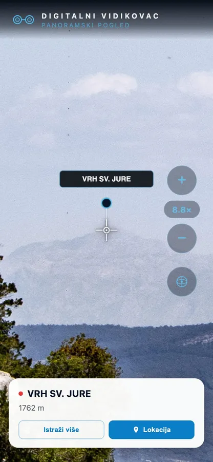 Vrh Sv. Jure na zumu 8,8 puta u digitalnom vidikovcu